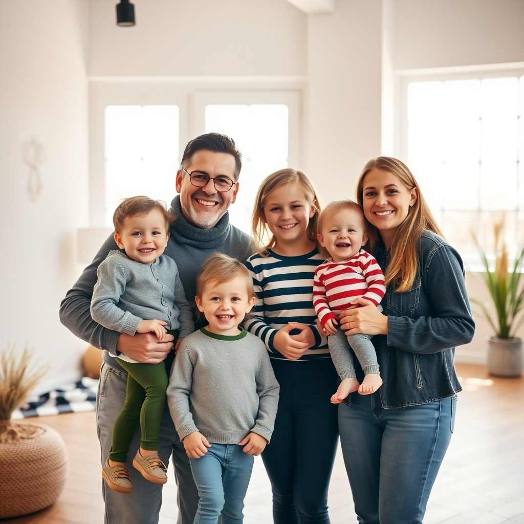 Family portrait session setup