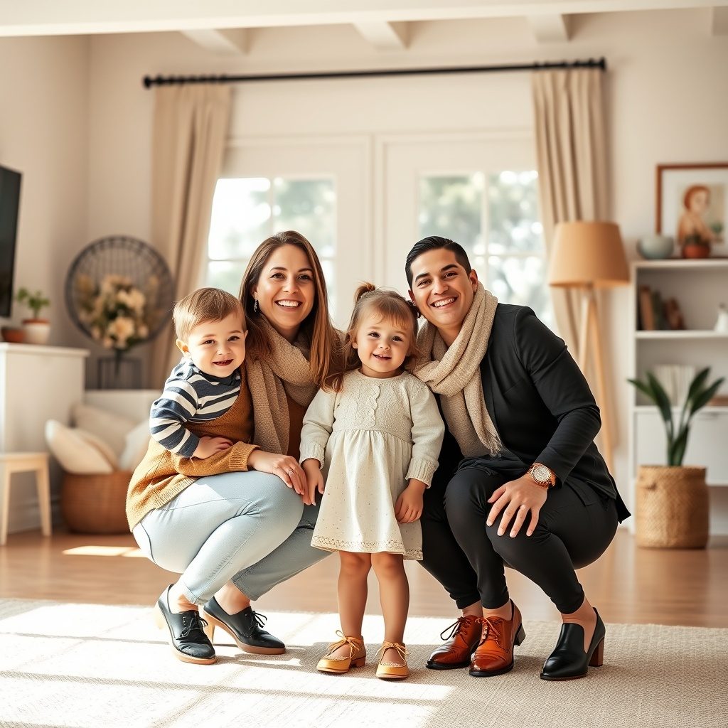 Family styled for a portrait session