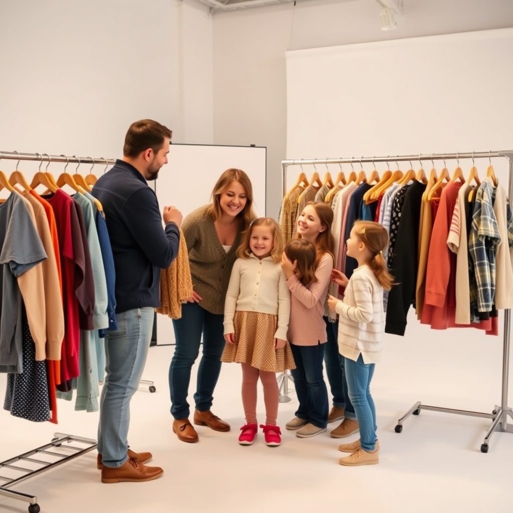 Stylish family clothing consultation